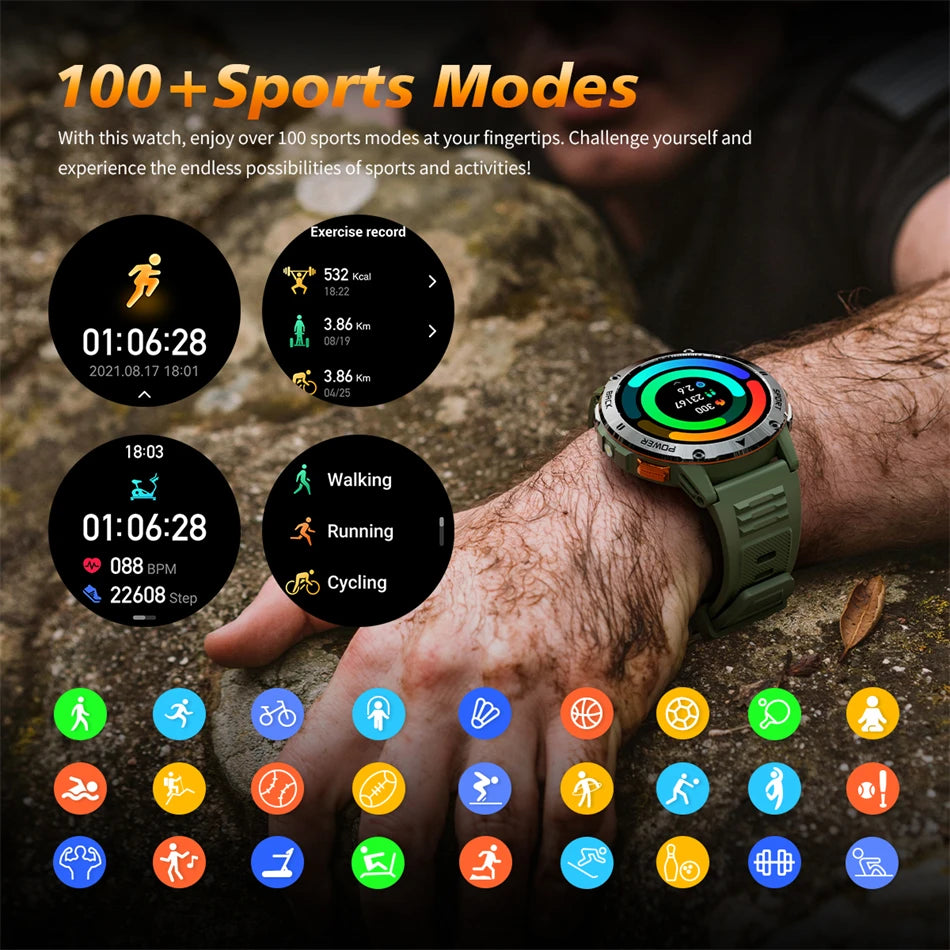 2025 nuevo para Xiaomi Smartwatch pantalla AMOLED brújula IP68 impermeable BT llamada Monitor de salud linterna reloj deportivo al aire libre LIGE