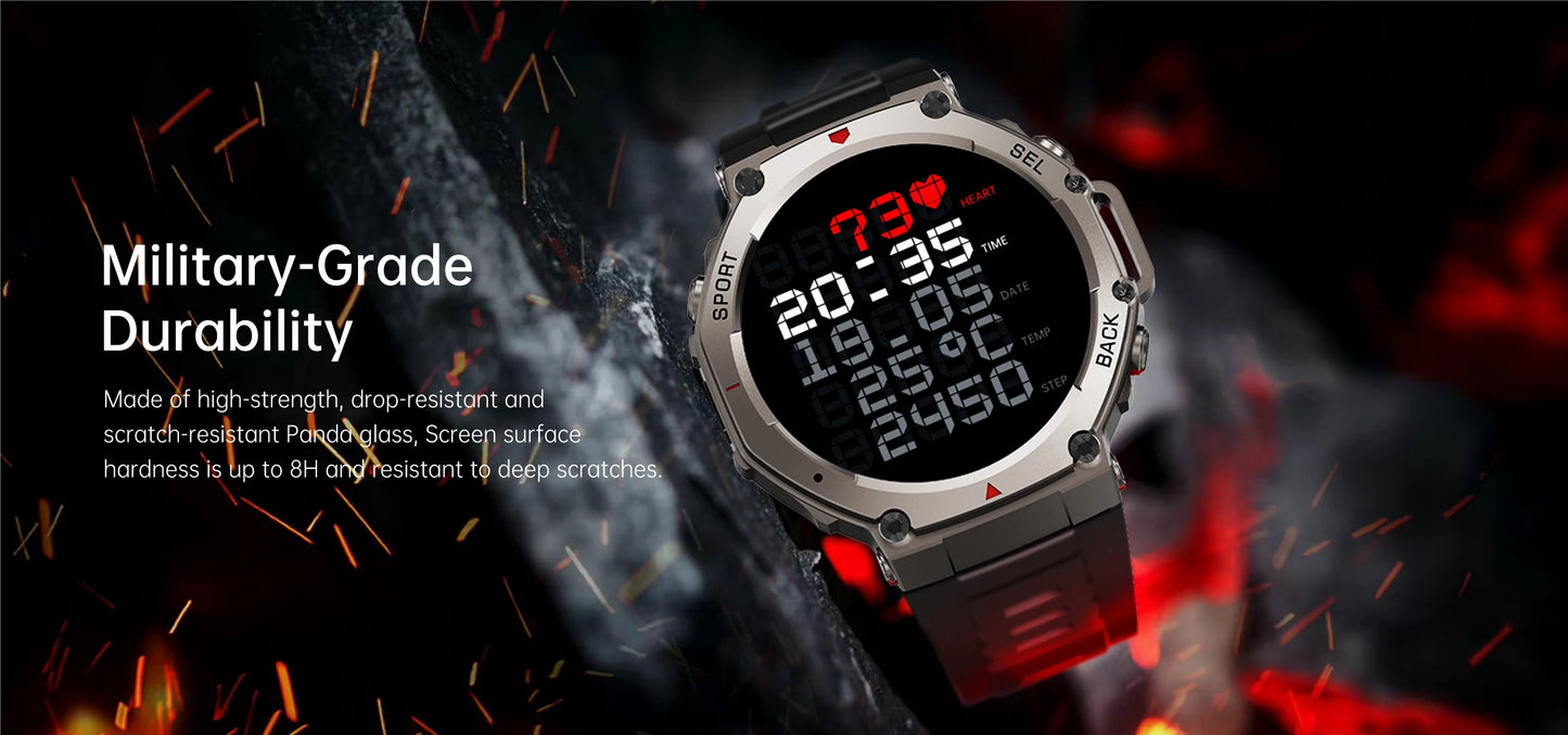 VWAR T-Rex3 GPS reloj inteligente 2025 para Xiaomi Samsung reloj inteligente militar hombres 5ATM impermeable 170 modos deportivos GPS incorporado BT llamada