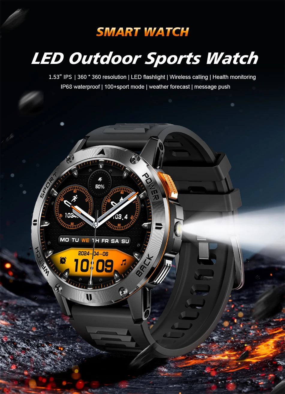 2025 nuevo para Xiaomi Smartwatch pantalla AMOLED brújula IP68 impermeable BT llamada Monitor de salud linterna reloj deportivo al aire libre LIGE