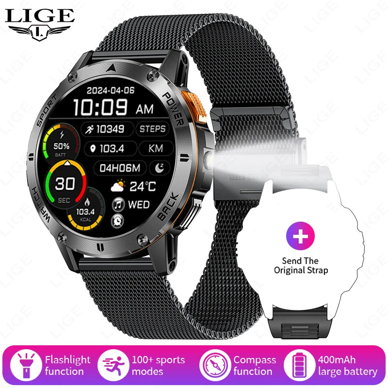 2025 nuevo para Xiaomi Smartwatch pantalla AMOLED brújula IP68 impermeable BT llamada Monitor de salud linterna reloj deportivo al aire libre LIGE