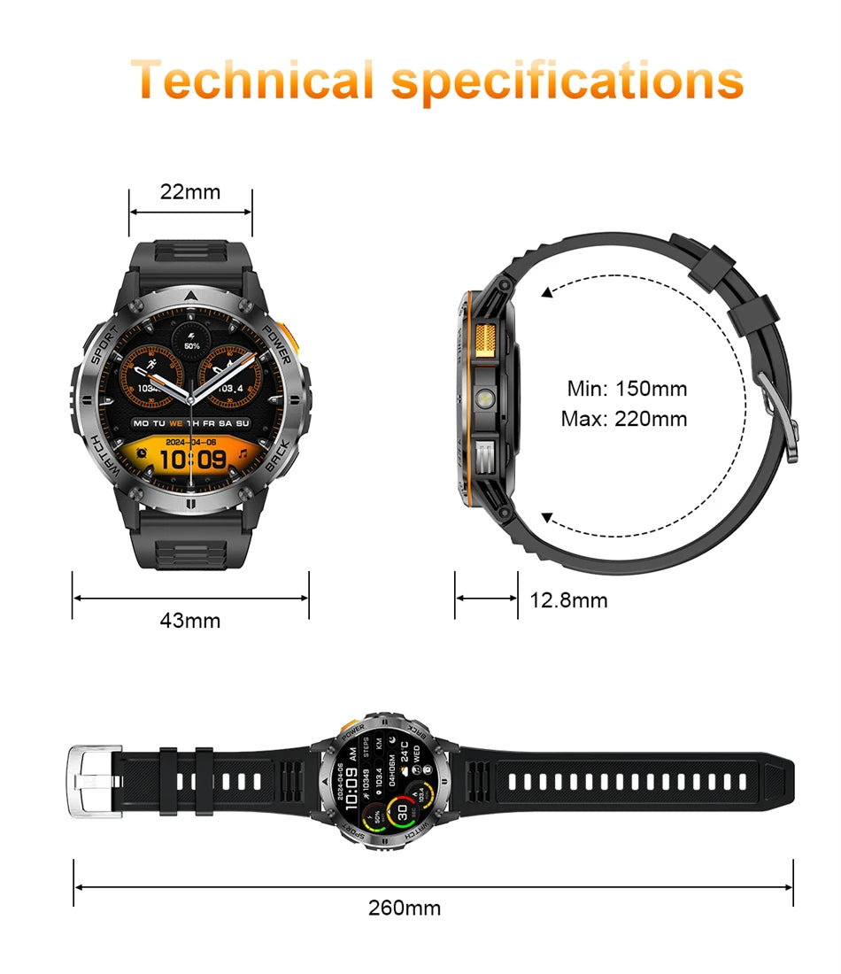 2025 nuevo para Xiaomi Smartwatch pantalla AMOLED brújula IP68 impermeable BT llamada Monitor de salud linterna reloj deportivo al aire libre LIGE