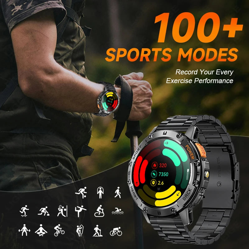 Para Huawei Xiaomi nuevo reloj inteligente AMOLED para hombres con linterna deportes impermeable rastreador de Fitness Bluetooth llamada Smartwatch hombre + caja